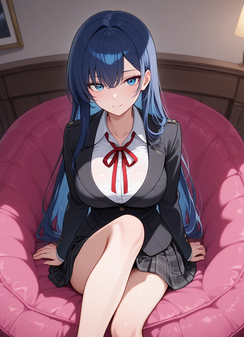 1girl, long hair, skirt, breasts, solo, blue eyes · Yamete.gg