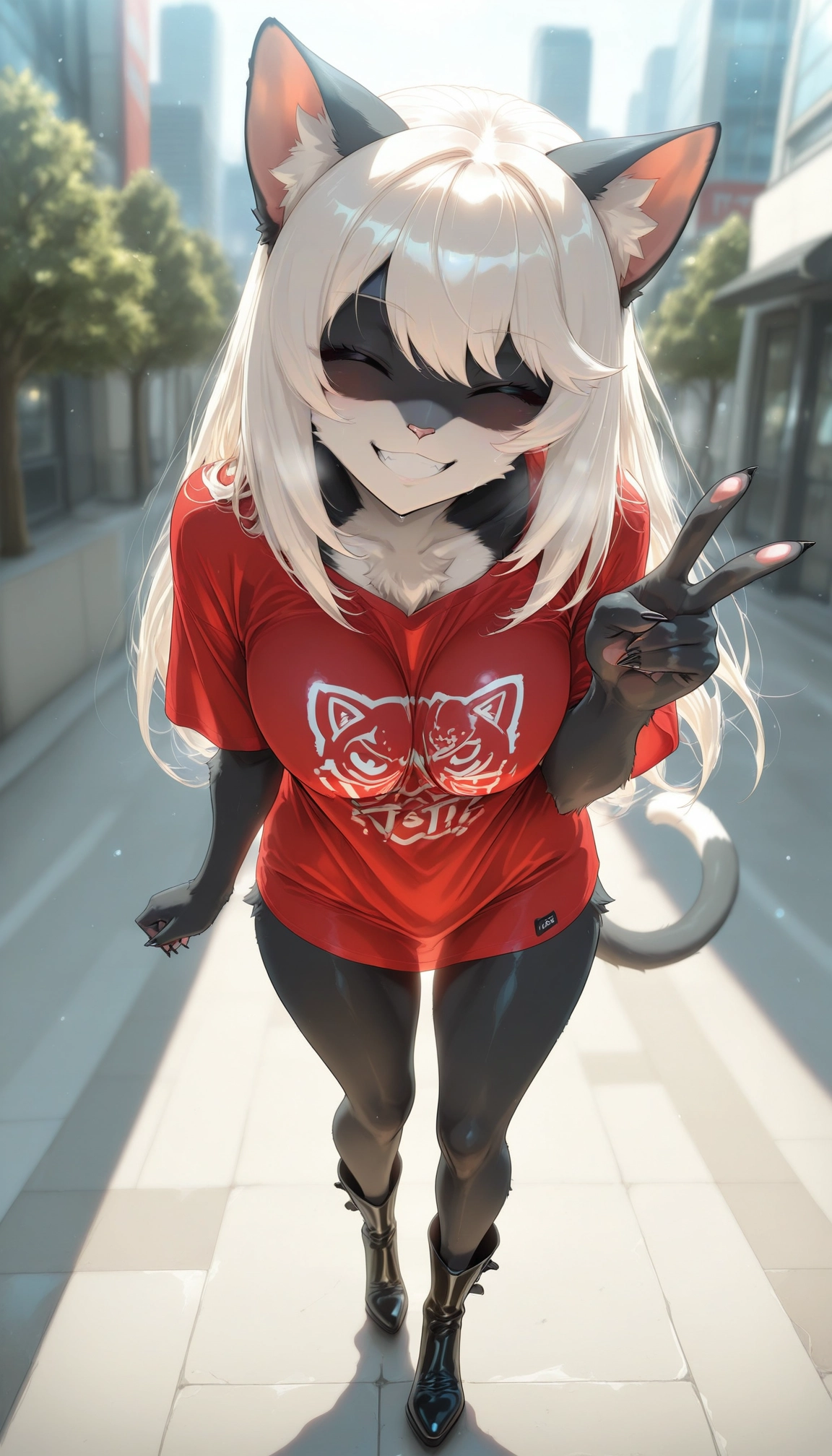 furry, 1girl, furry female, animal ears, v, solo · Yamete.gg