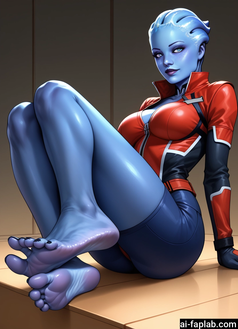 1girl, feet, barefoot, colored skin, toes, solo · Yamete.gg