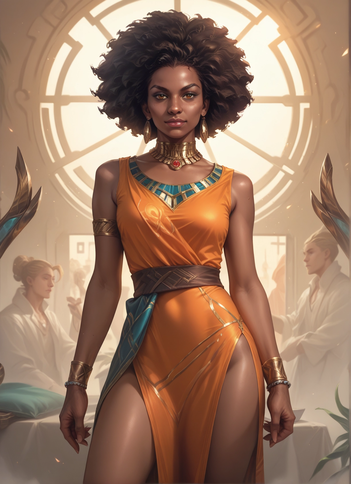 jewelry, earrings, dark skin, bracelet, dark-skinned female, dress · Yamete.gg