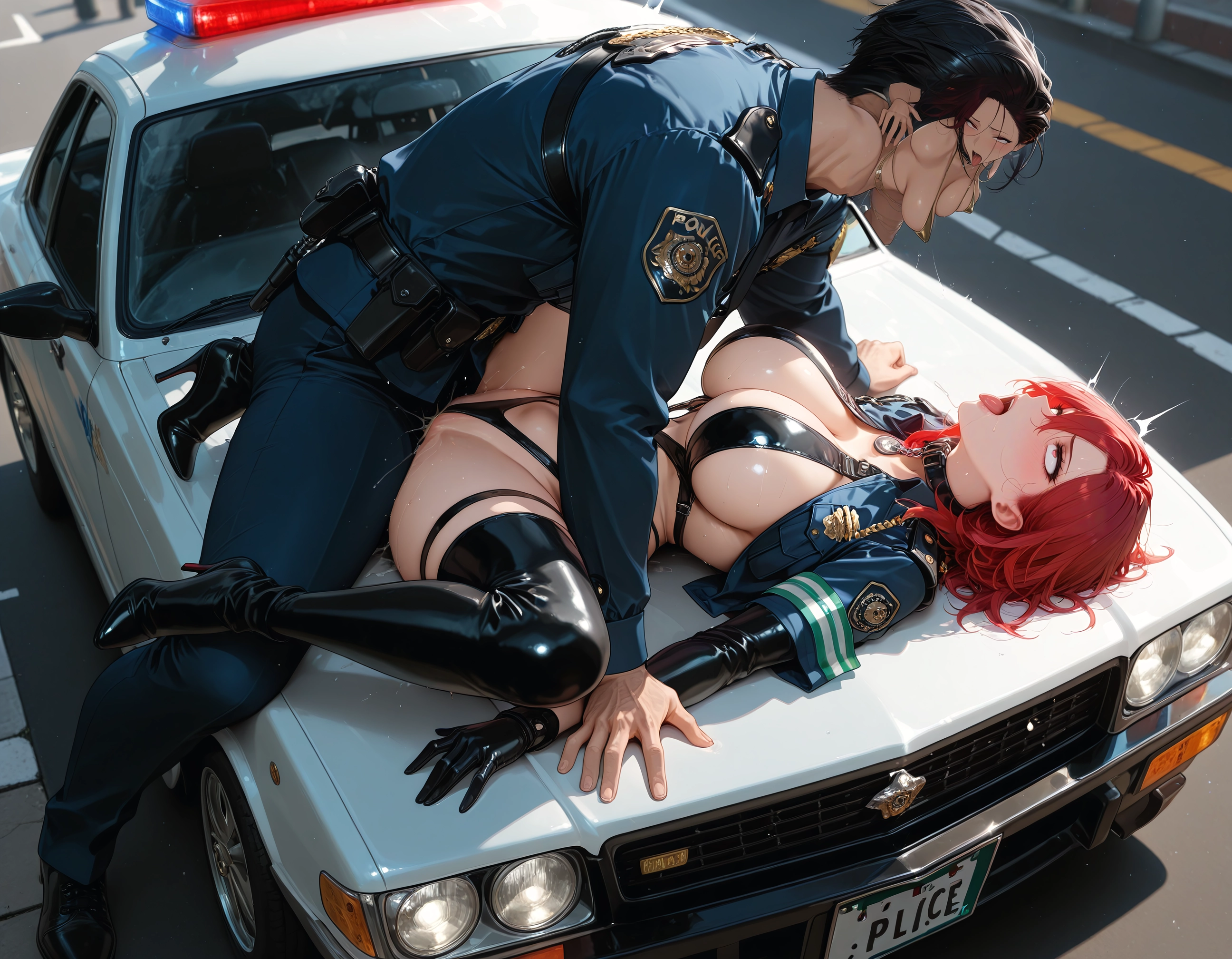1boy, breasts, 1girl, sex, ground vehicle, motor vehicle · Yamete.gg