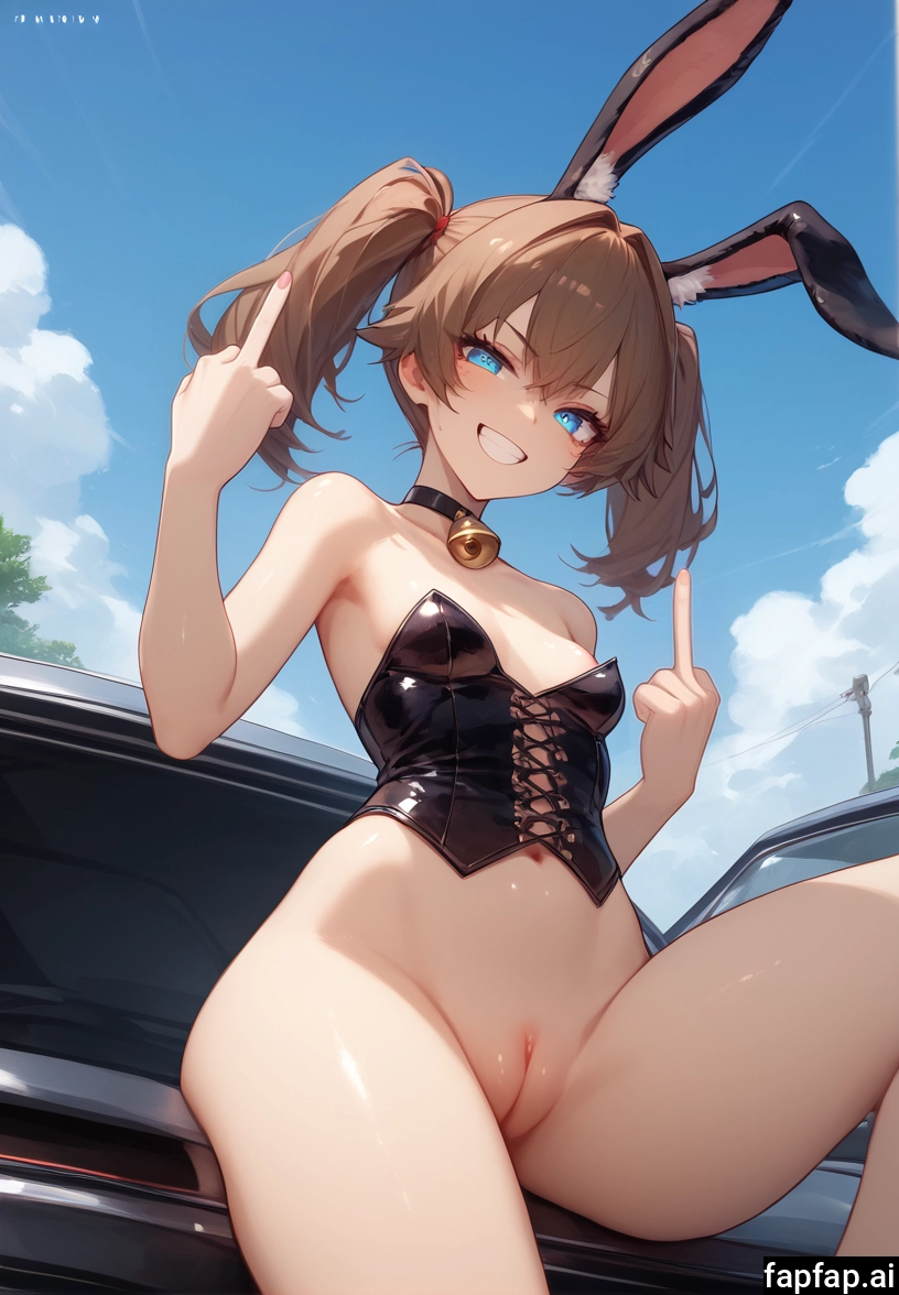1girl, solo, animal ears, bell, breasts, pussy · Yamete.gg