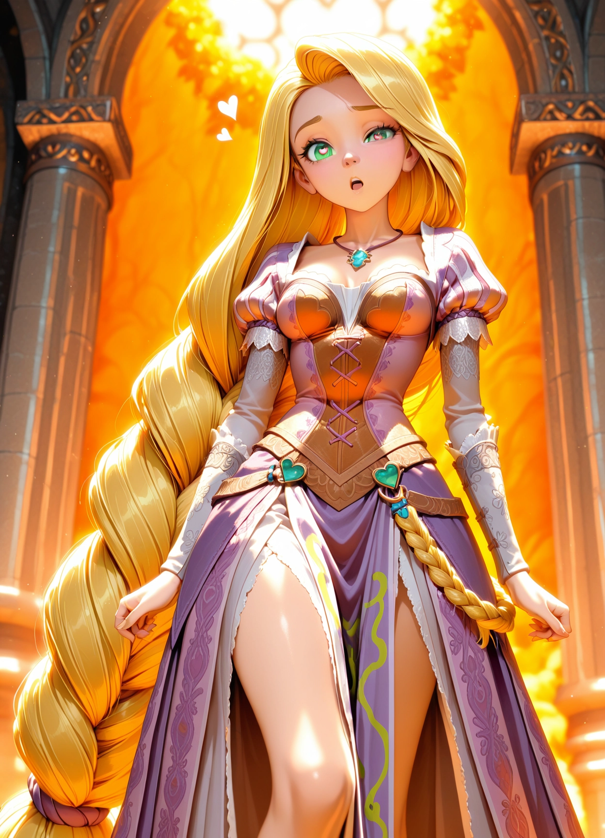 1girl, long hair, solo, blonde hair, very long hair, looking at viewer · Yamete.gg