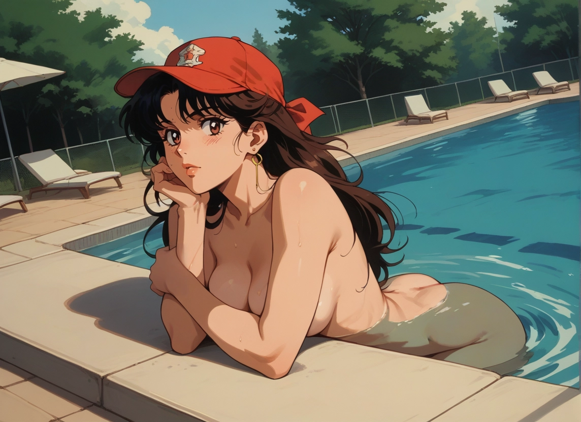 1girl, breasts, nude, jewelry, long hair, earrings · Yamete.gg