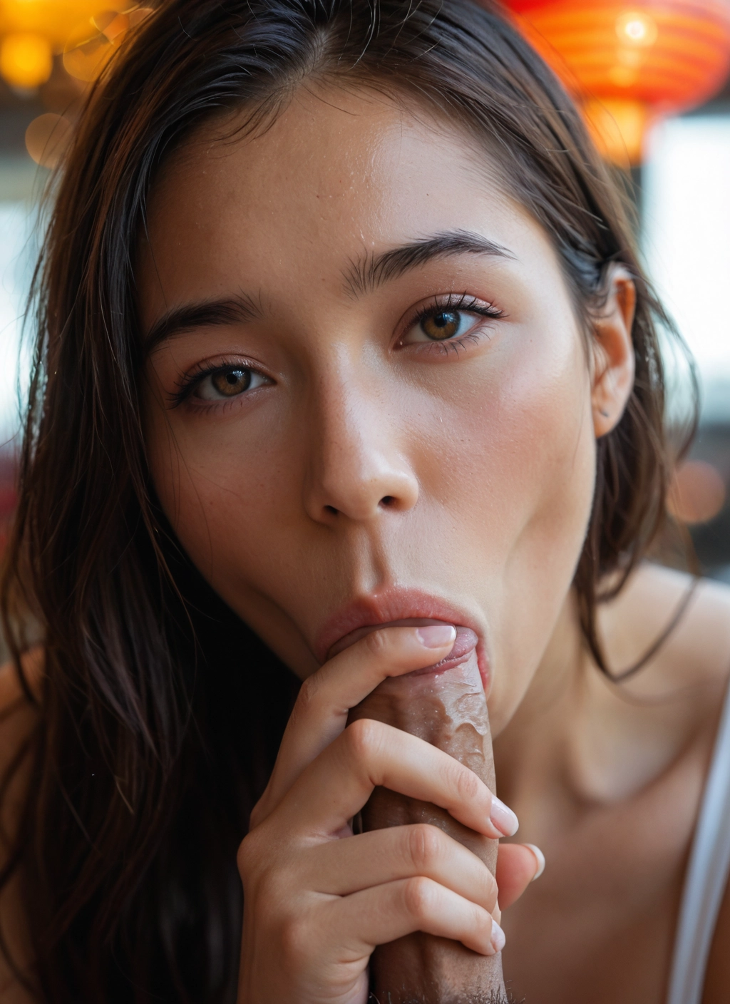 1girl, penis, fellatio, oral, hetero, looking at viewer · Yamete.gg