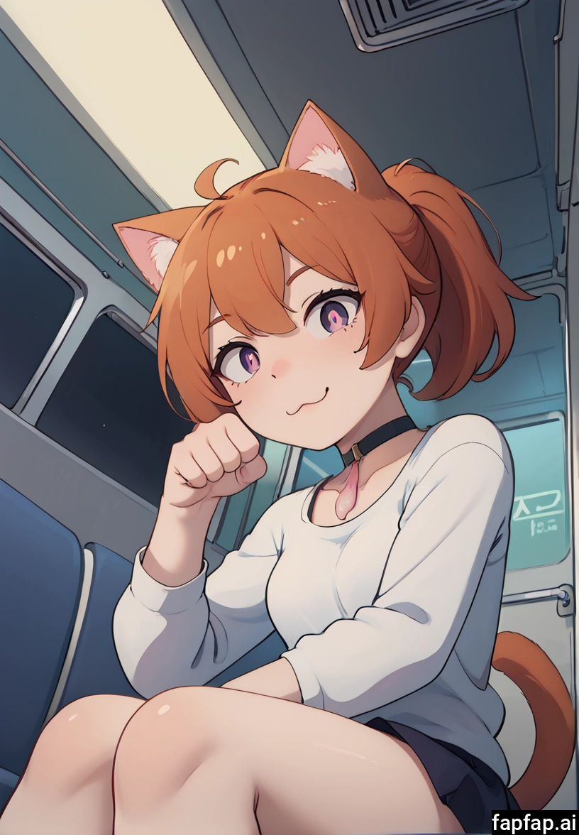 1girl, animal ears, solo, train interior, cat ears, tail · Yamete.gg