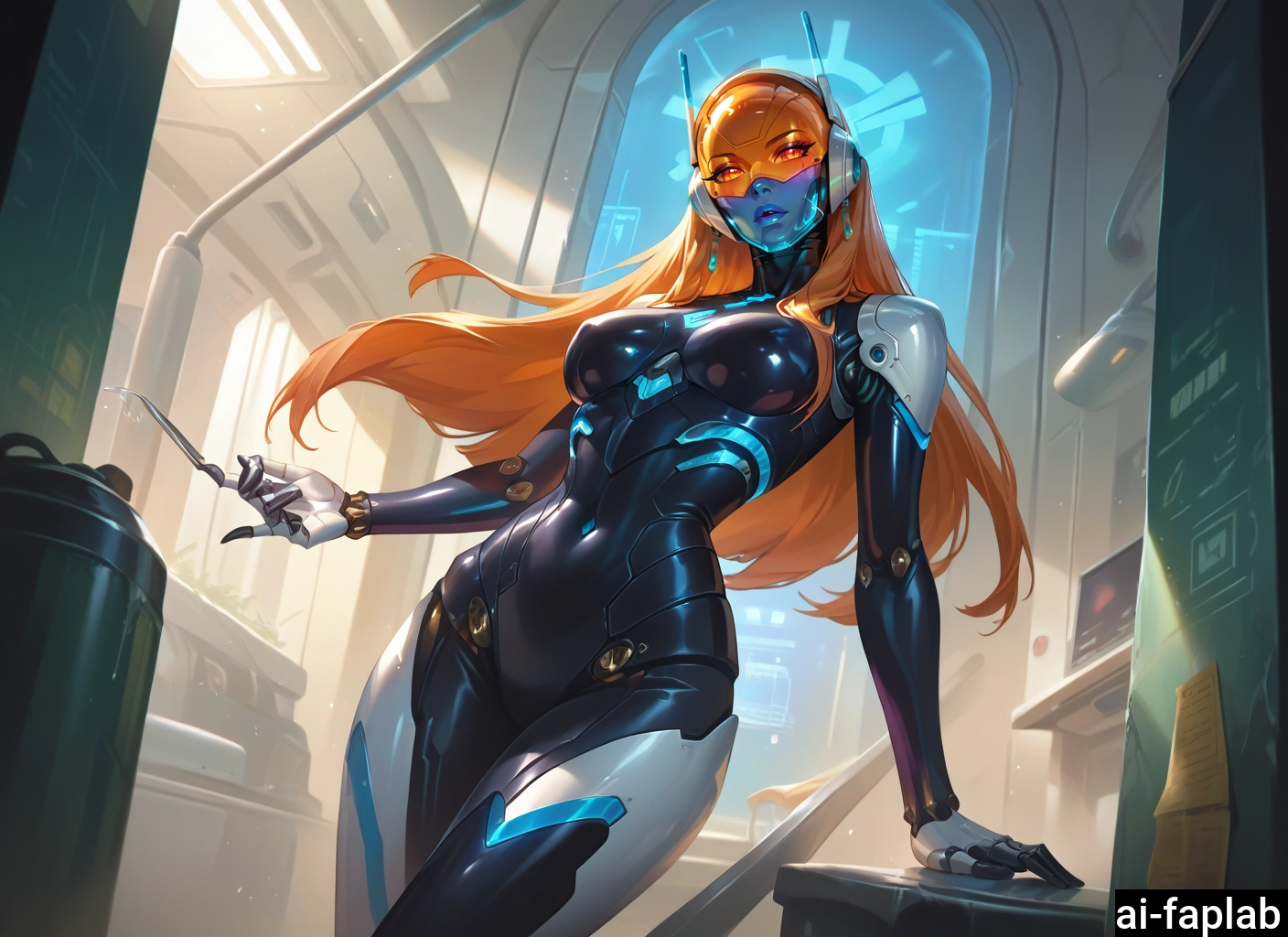 1girl, breasts, solo, long hair, skin tight, bodysuit · Yamete.gg