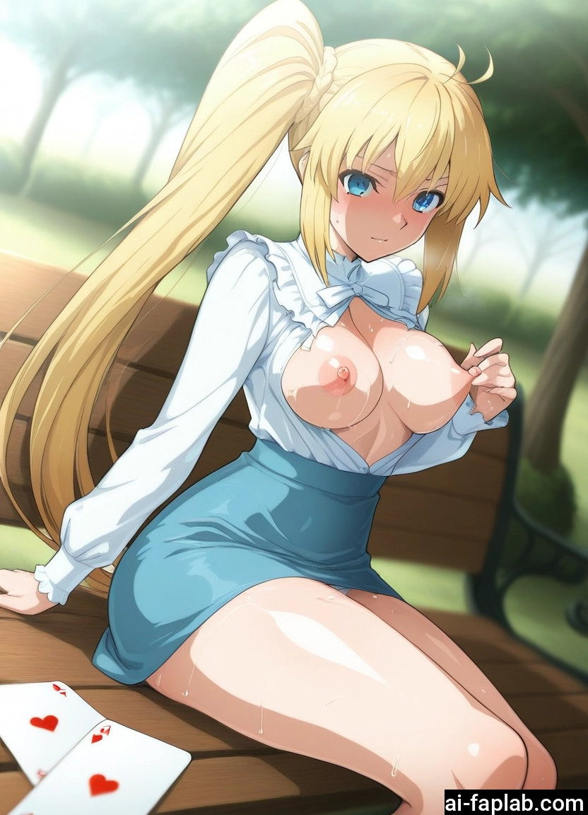 1girl, breasts, blonde hair, nipples, solo, blue eyes · Yamete.gg