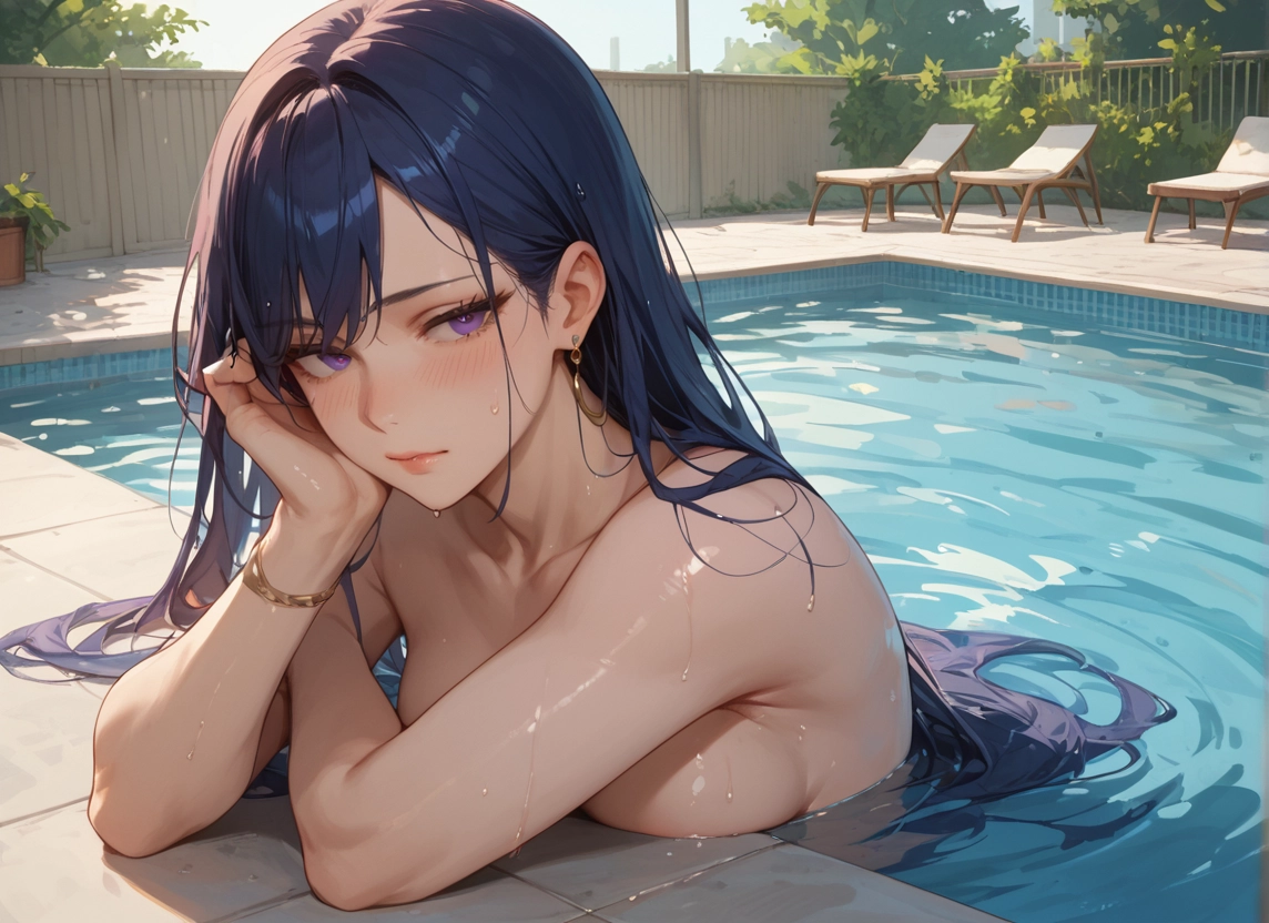 1girl, long hair, breasts, jewelry, solo, earrings · Yamete.gg