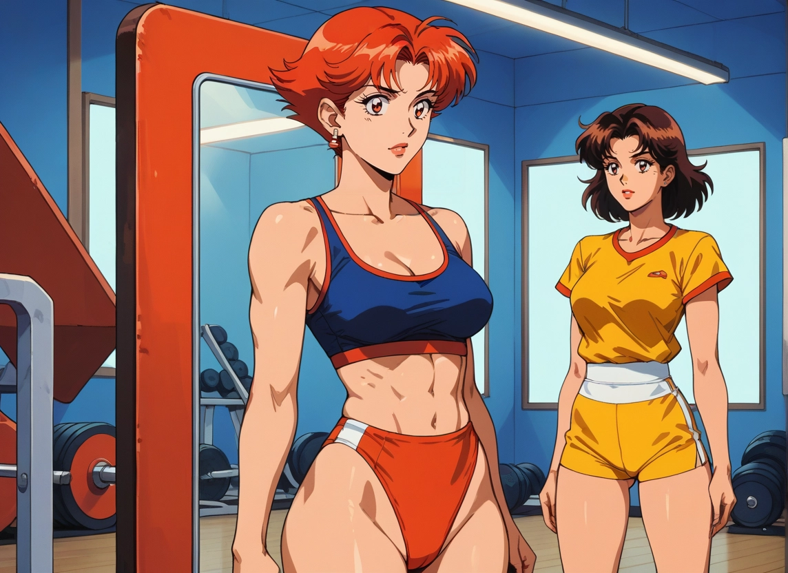 2girls, multiple girls, brown hair, short hair, shorts, jewelry · Yamete.gg
