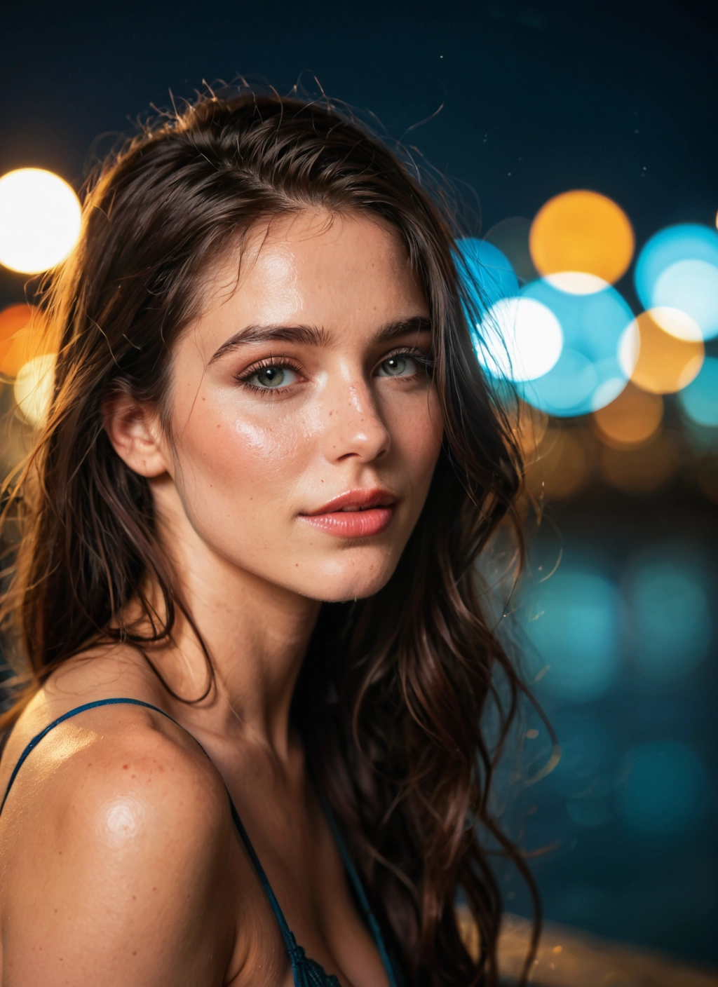 1girl, solo, brown hair, looking at viewer, long hair, lips · Yamete.gg