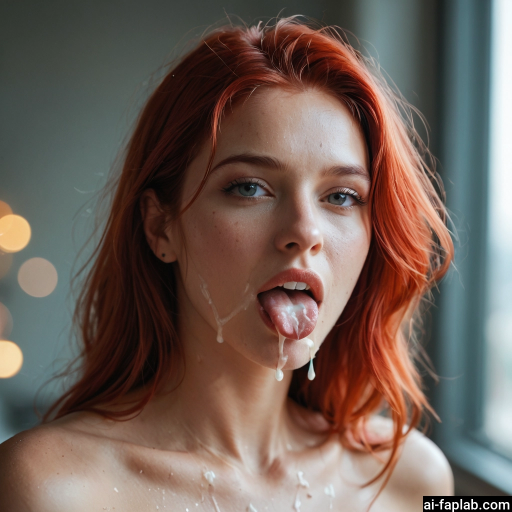 1girl, solo, cum, cum in mouth, tongue, facial