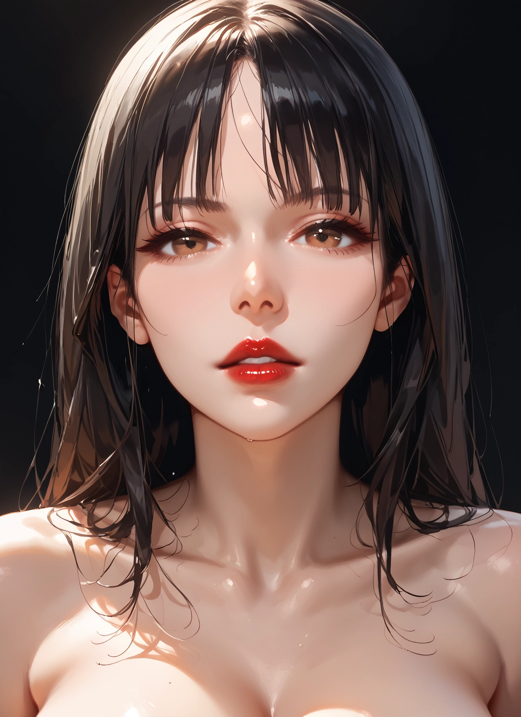 1girl, solo, breasts, brown eyes, looking at viewer, long hair · Yamete.gg