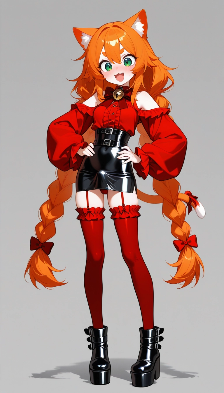1girl, solo, twin braids, long hair, bow, red bow