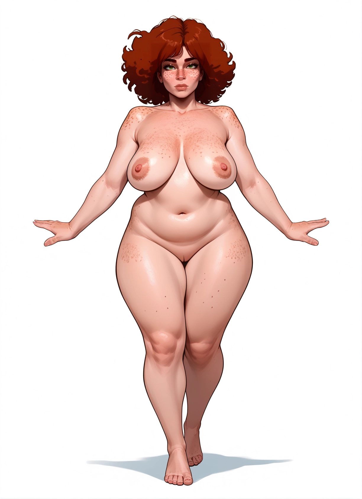 1girl, nipples, breasts, solo, freckles, nude · Yamete.gg