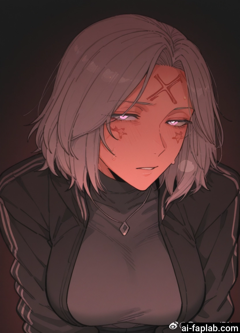 1girl, breasts, solo, jewelry, blush, jacket