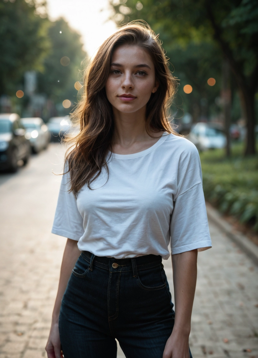1girl, realistic, denim, solo, pants, photorealistic · Yamete.gg