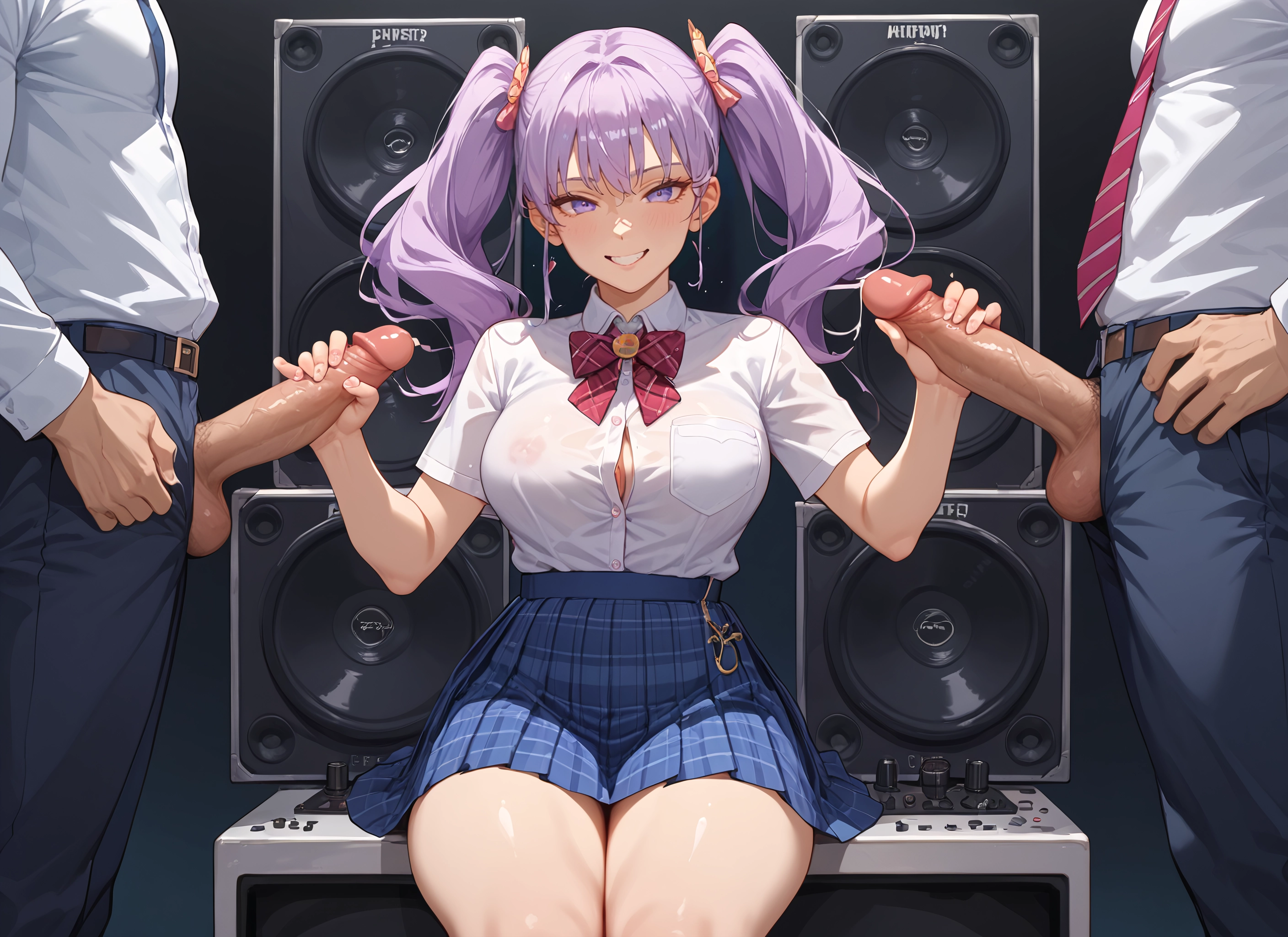 1girl, handjob, penis, multiple boys, 2boys, multiple penises · Yamete.gg