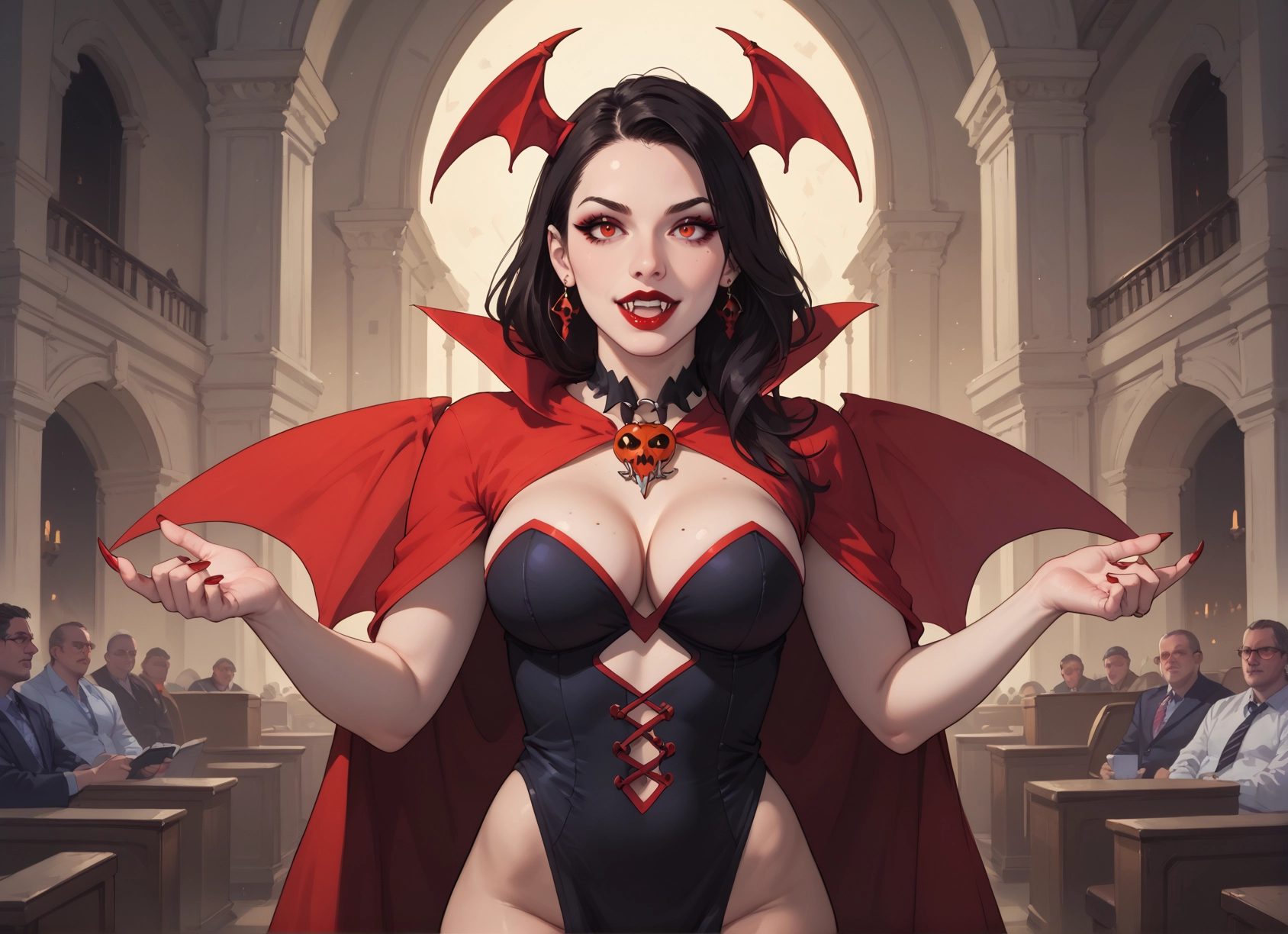 breasts, 1girl, jewelry, earrings, mole, red eyes · Yamete.gg