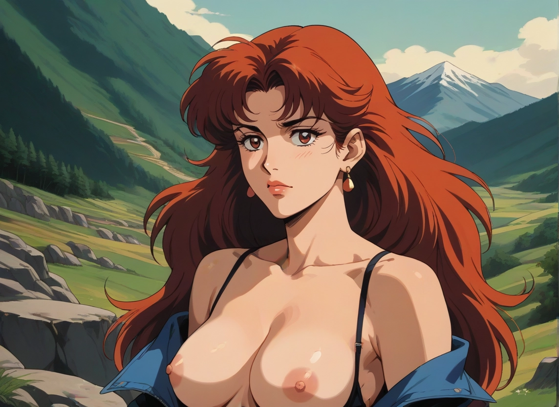 1girl, breasts, nipples, solo, jewelry, earrings · Yamete.gg
