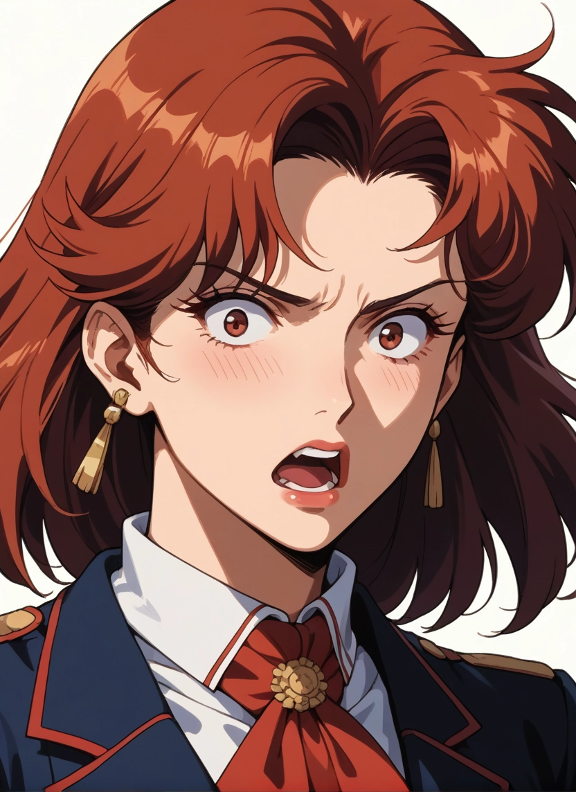 1girl, solo, jewelry, earrings, open mouth, brown eyes · Yamete.gg
