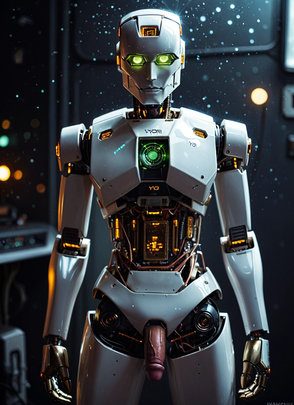 futanari, penis, solo, humanoid robot, 1boy, robot