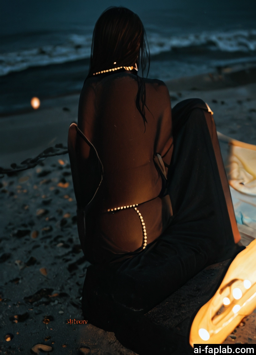 1boy, long hair, jewelry, male focus, solo, beach