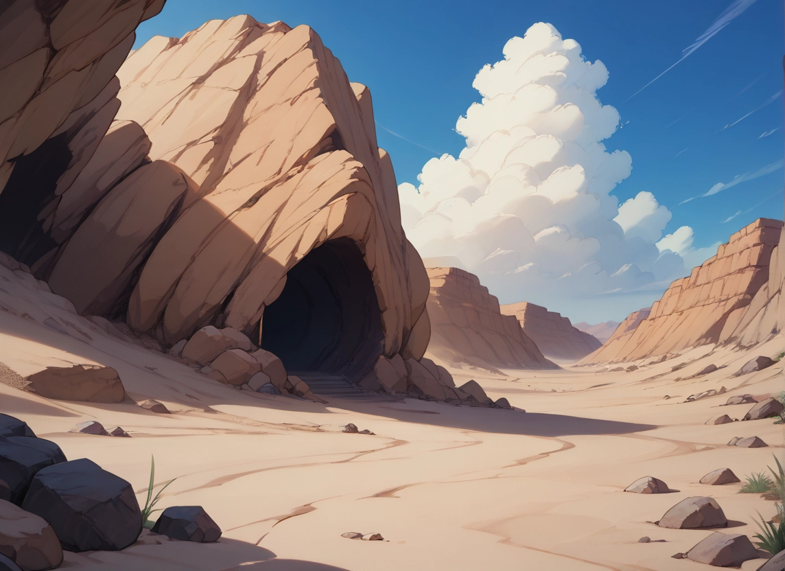 sky, no humans, cloud, outdoors, rock, day · Yamete.gg