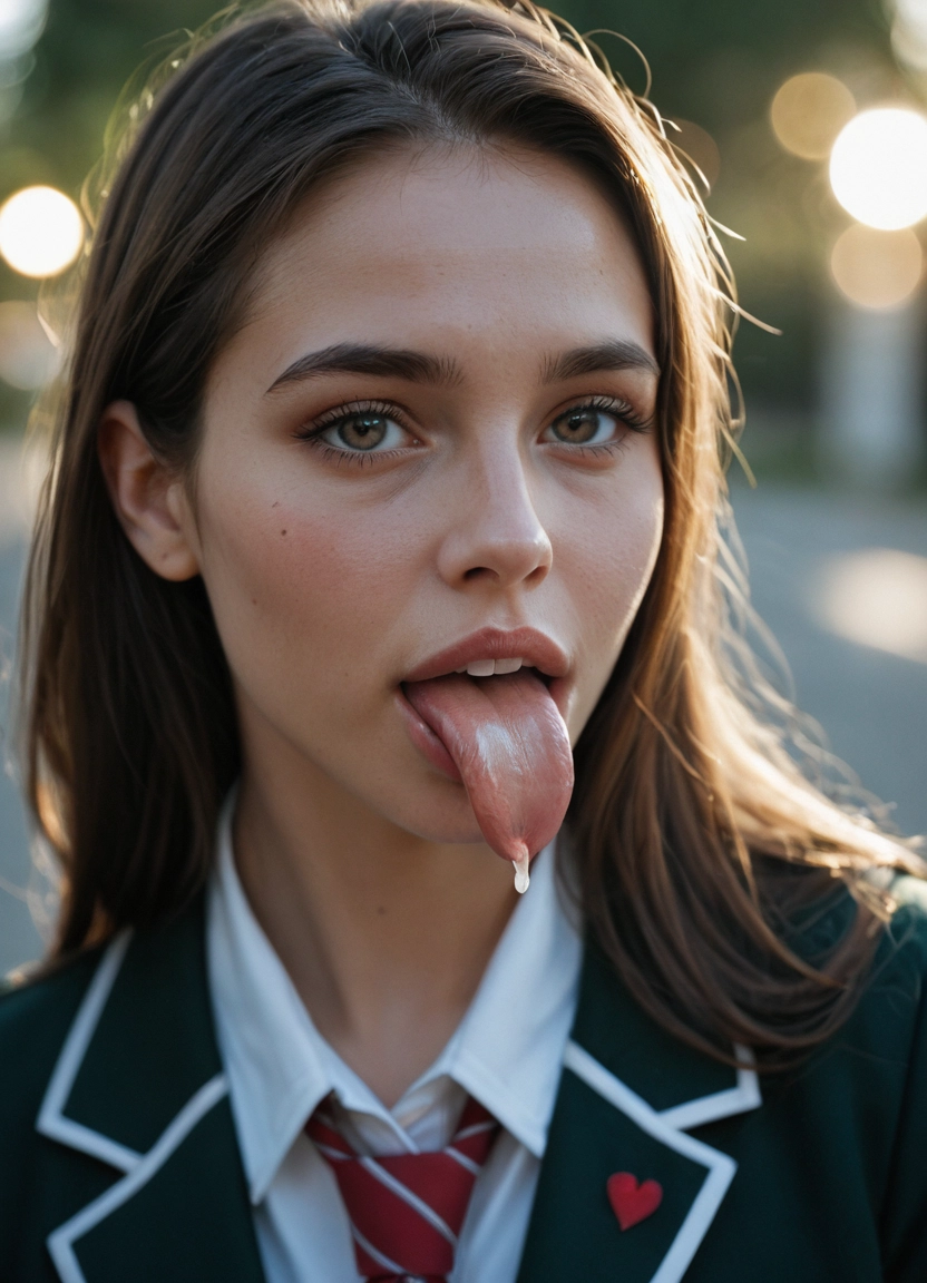 solo, 1girl, necktie, school uniform, brown eyes, realistic · Yamete.gg
