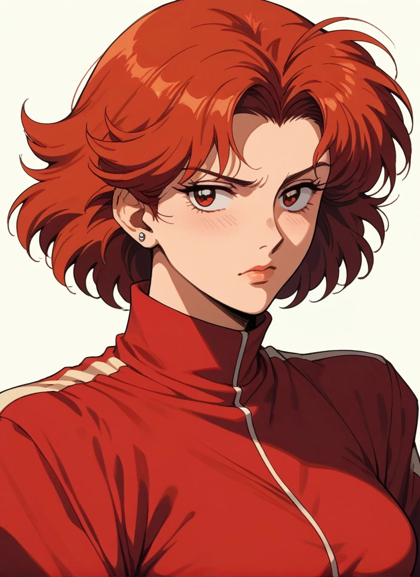 1girl, solo, short hair, red eyes, earrings, jewelry · Yamete.gg