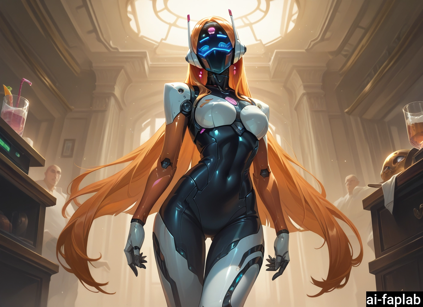 1girl, long hair, breasts, earrings, android, jewelry · Yamete.gg