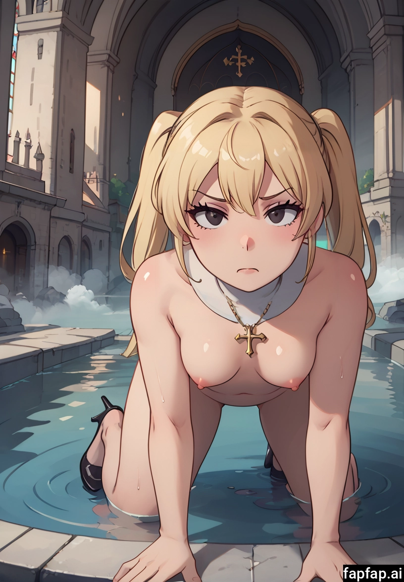1girl, breasts, nipples, solo, blonde hair, twintails · Yamete.gg
