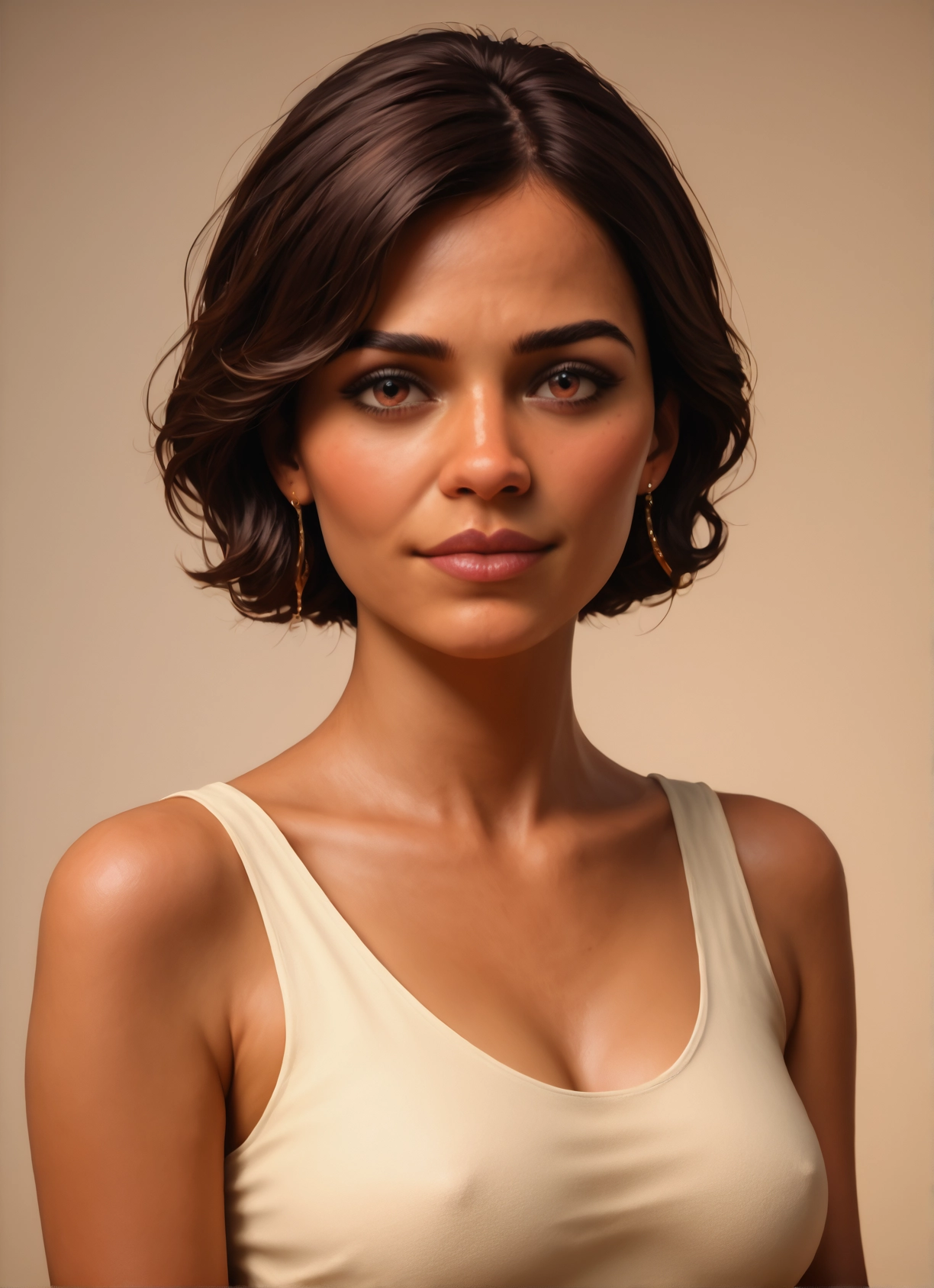 1girl, solo, breasts, jewelry, earrings, looking at viewer · Yamete.gg