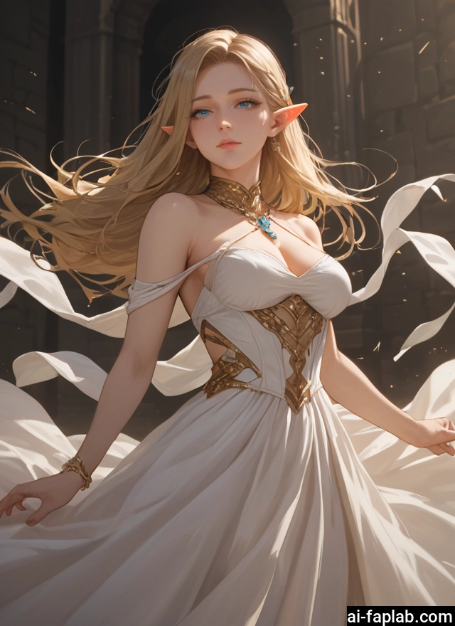 1girl, pointy ears, breasts, dress, jewelry, long hair · Yamete.gg