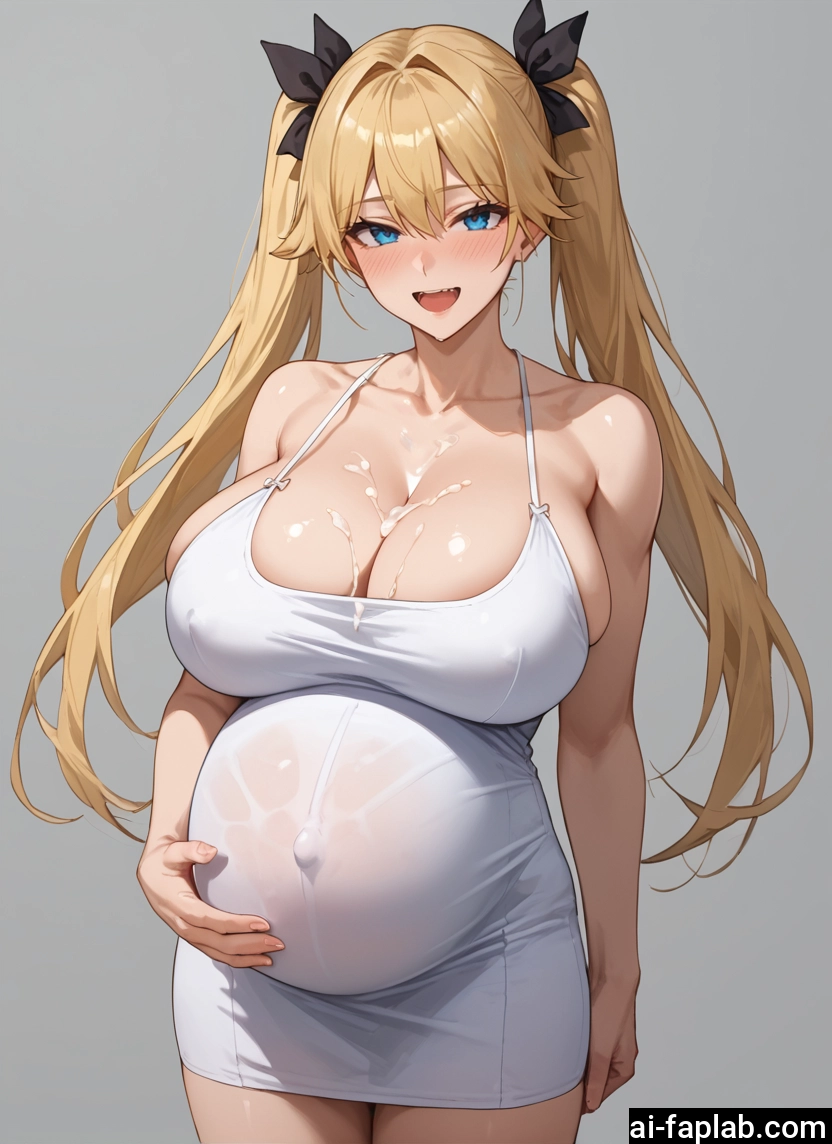 1girl, breasts, blonde hair, twintails, cum, pregnant · Yamete.gg