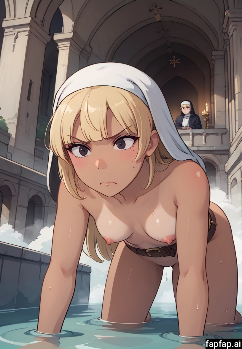 breasts, nipples, blonde hair, nude, multiple girls, long hair