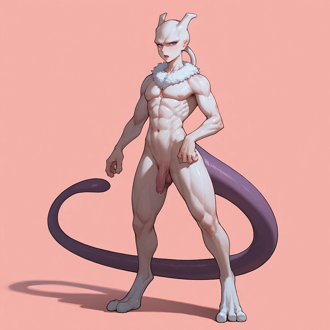 bara, 1boy, male focus, penis, solo, tail