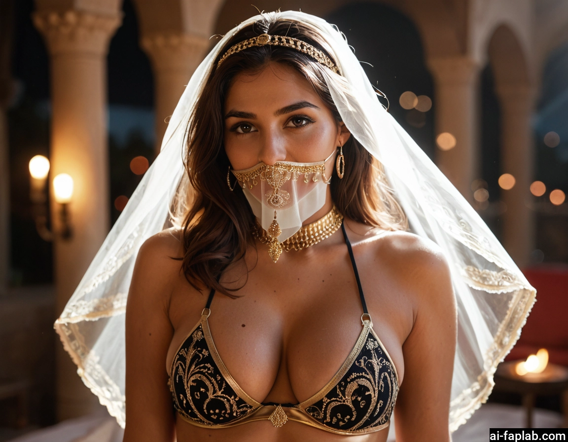 1girl, breasts, jewelry, solo, veil, earrings