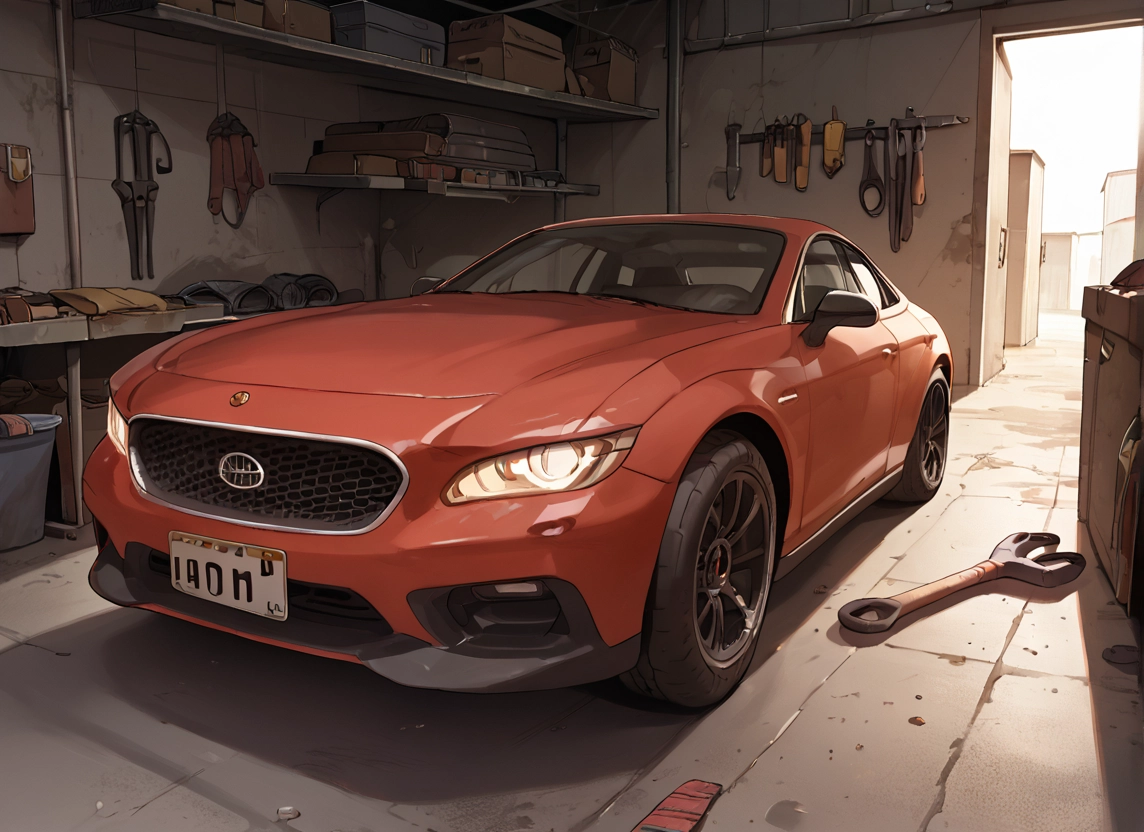 motor vehicle, ground vehicle, car, no humans, vehicle focus, wrench