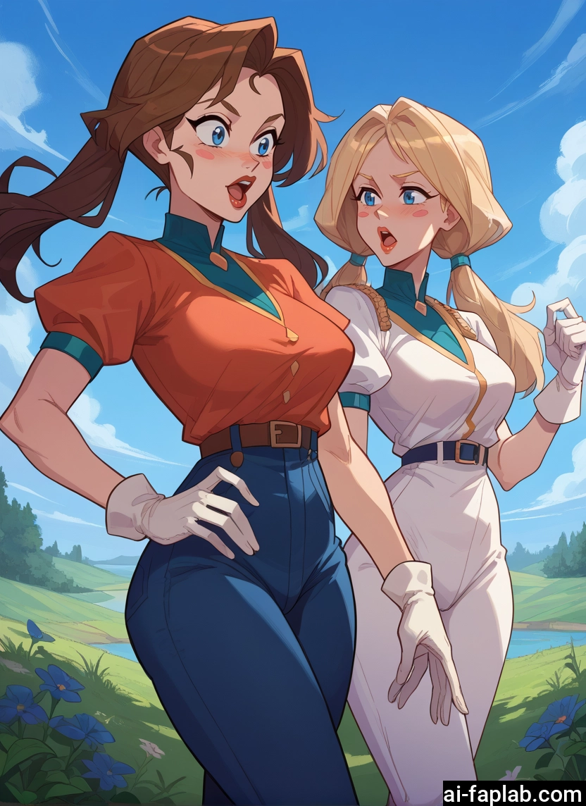 multiple girls, 2girls, blue eyes, gloves, blonde hair, twintails · Yamete.gg