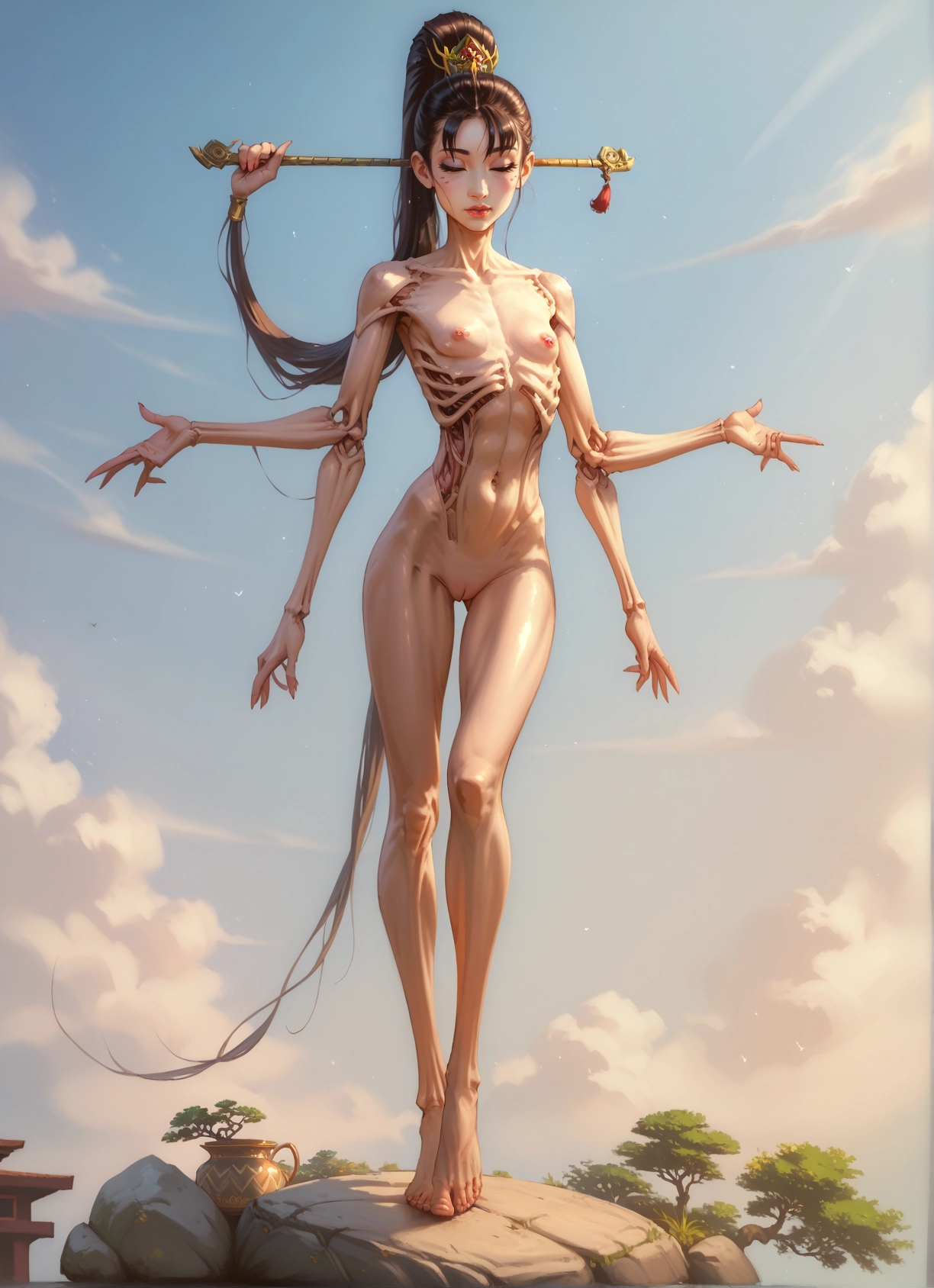 1girl, long hair, solo, nipples, nude, pussy · Yamete.gg