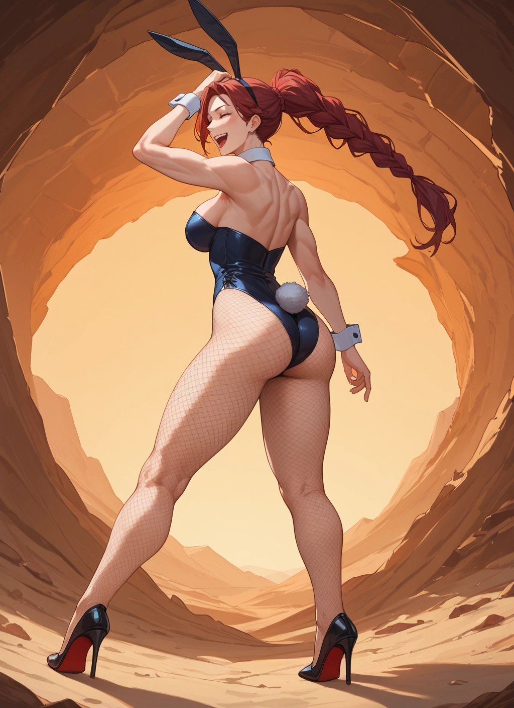 1girl, animal ears, rabbit ears, ass, playboy bunny, fishnets · Yamete.gg