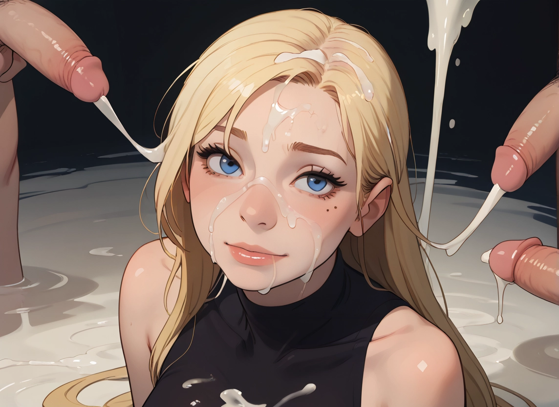 1girl, cum, multiple boys, penis, blonde hair, blue eyes · Yamete.gg