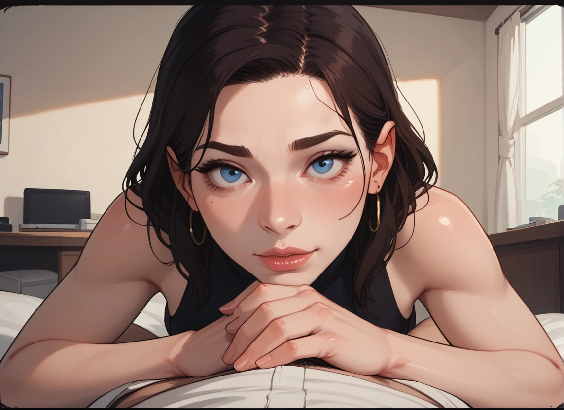 1girl, earrings, jewelry, blue eyes, 1boy, looking at viewer