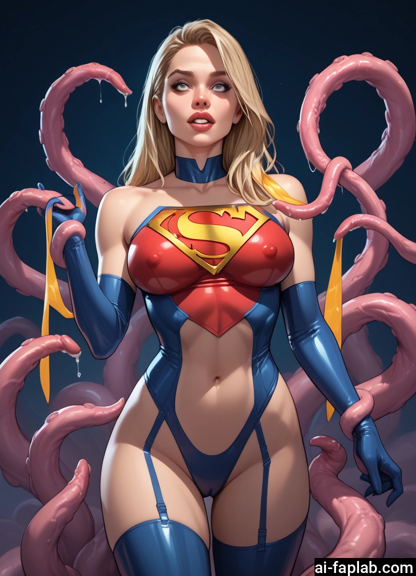 1girl, tentacles, gloves, breasts, blonde hair, elbow gloves