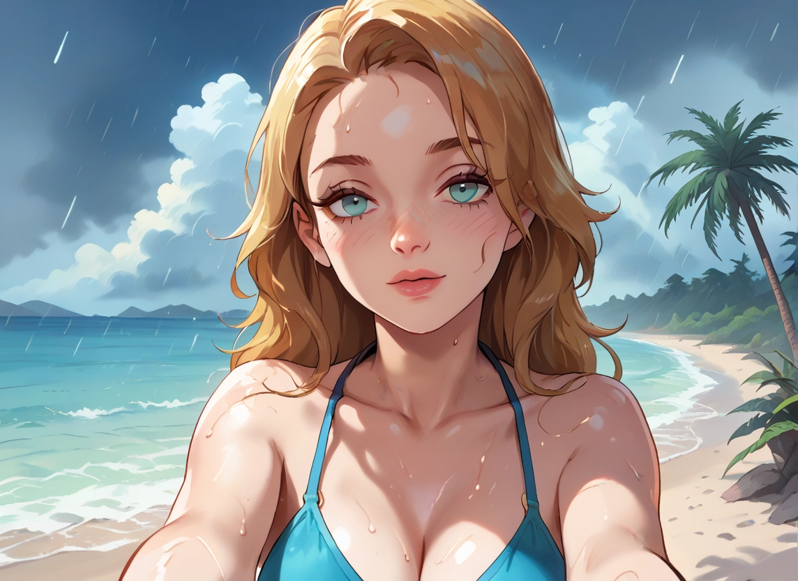 1girl, solo, swimsuit, outdoors, breasts, looking at viewer · Yamete.gg