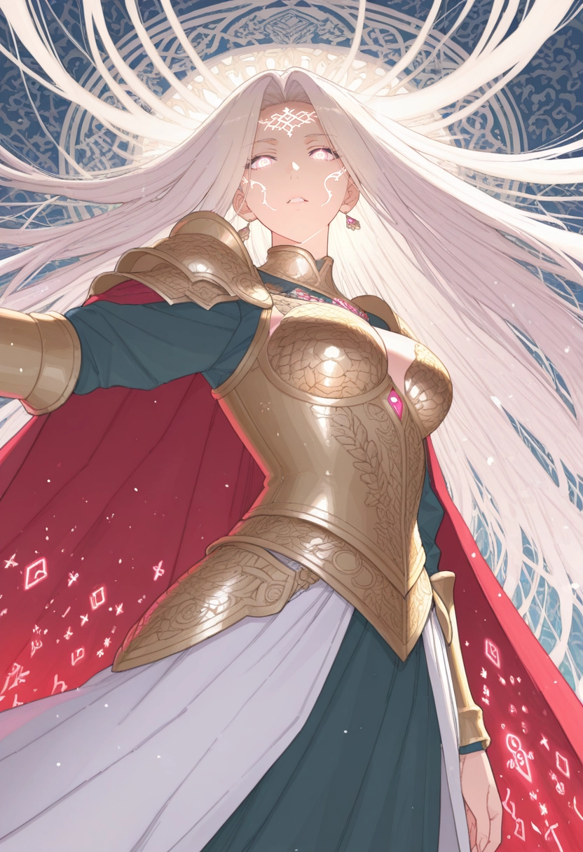 1girl, long hair, solo, white hair, jewelry, armor · Yamete.gg
