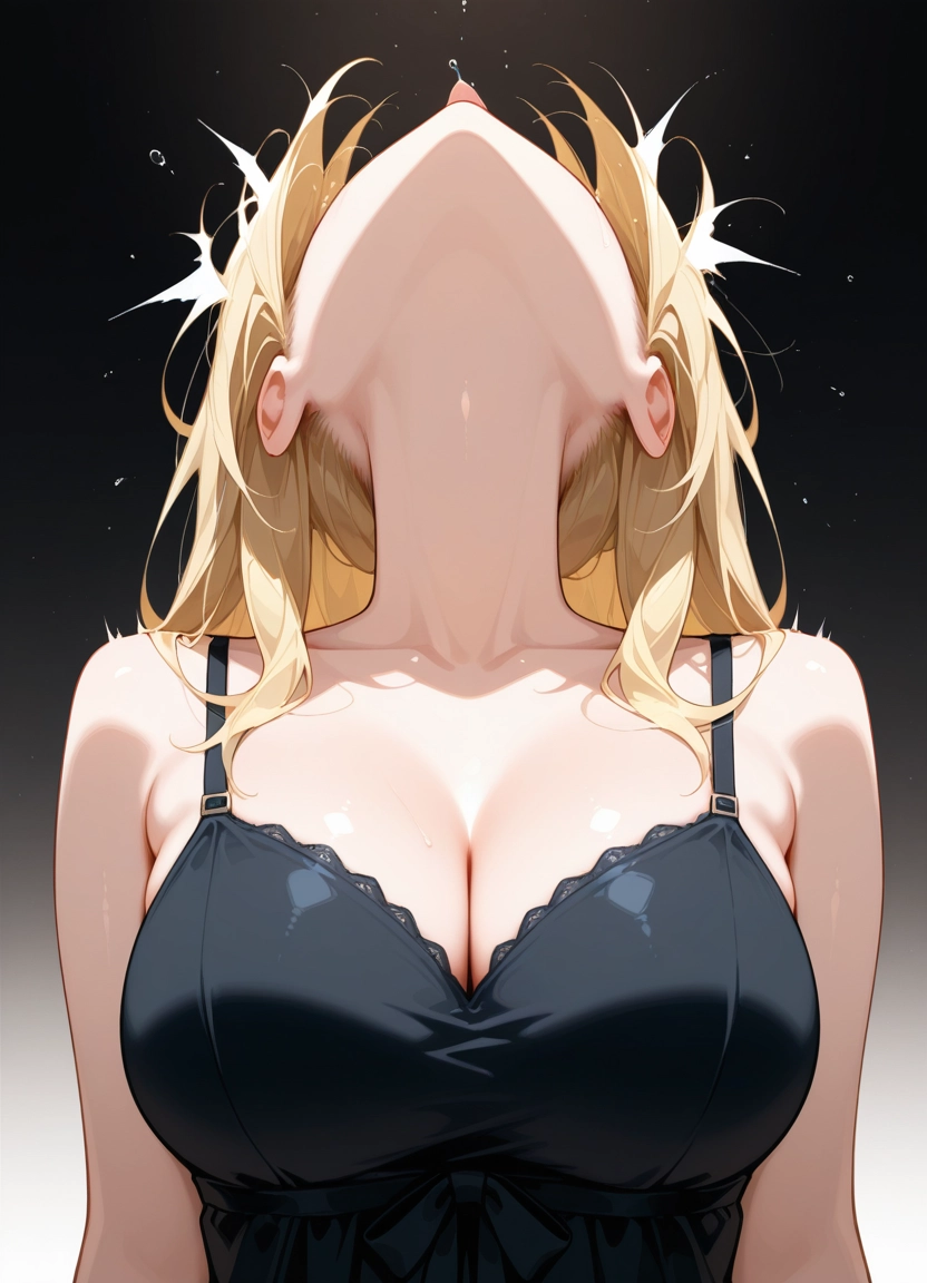 1girl, breasts, blonde hair, solo, head back, tongue · Yamete.gg