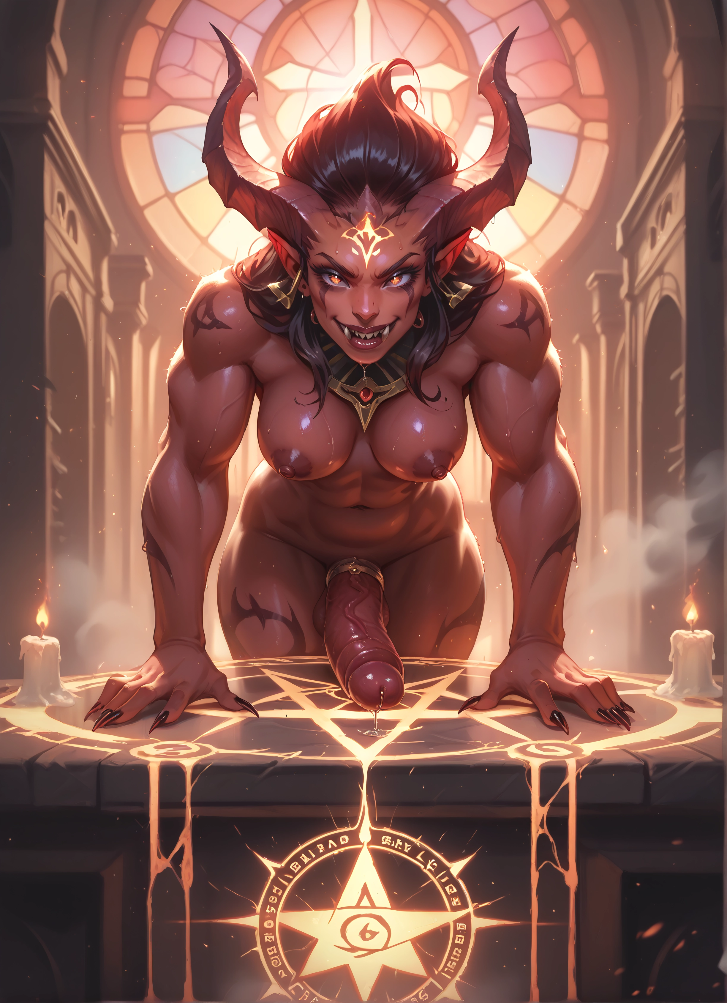 bara, futanari, penis, horns, solo, nipples · Yamete.gg