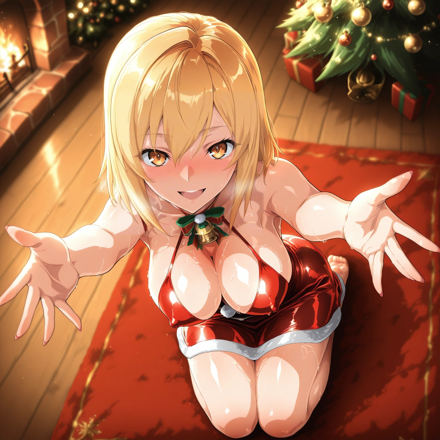 breasts, 1girl, blonde hair, solo, blush, looking at viewer · Yamete.gg